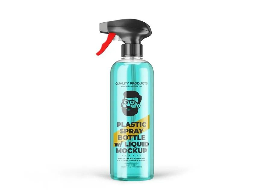 Plastic Spray Bottle Mockup
