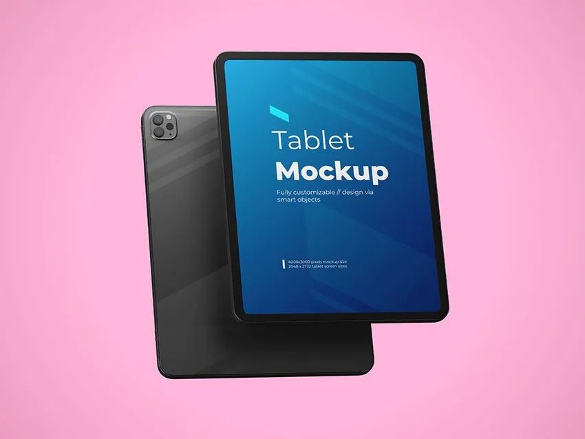 Multiple Floating Tablet Mockup
