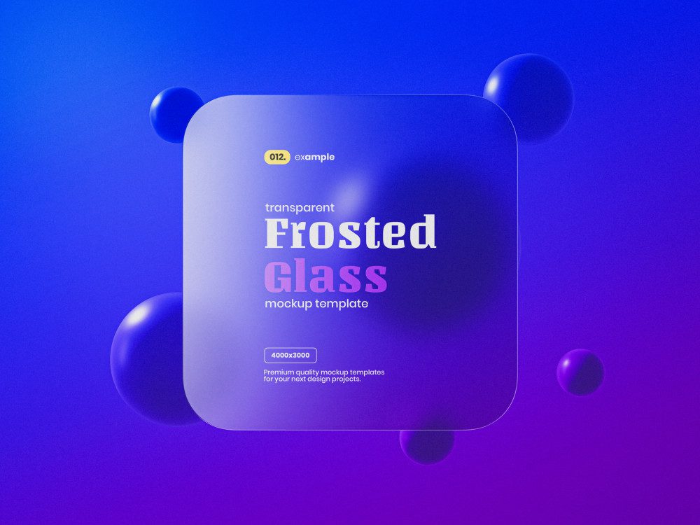 Square Frosted Glass Mockup