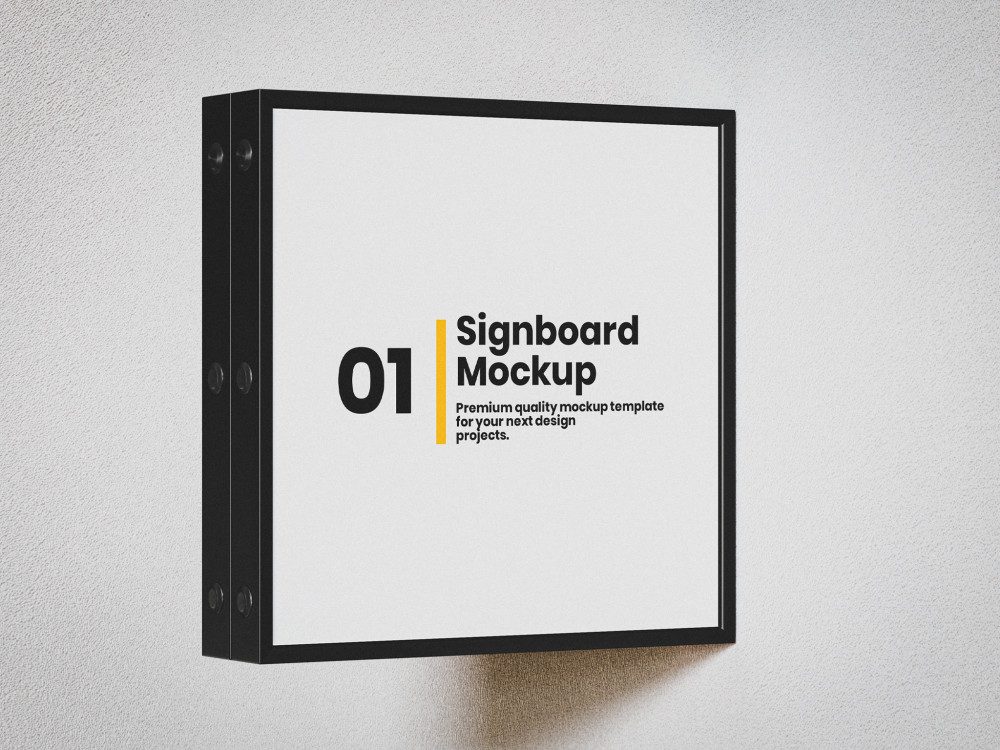 Square Signboard Mockup