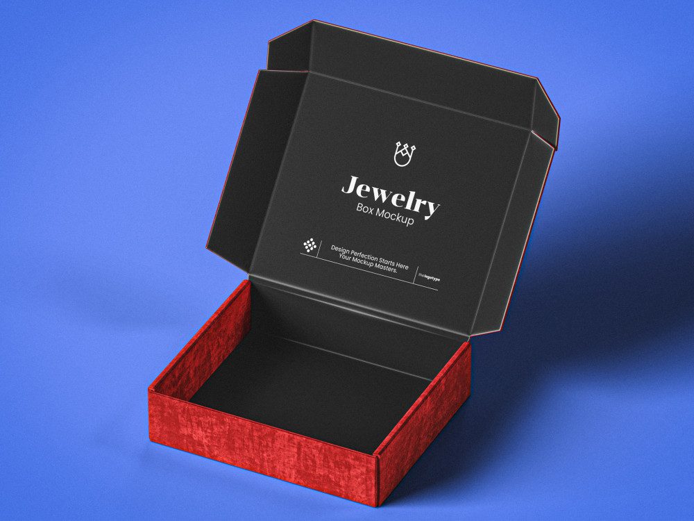 Velvet Jewelry Box Mockup
